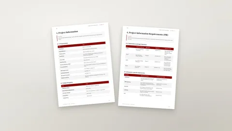 Project information and PIR pages