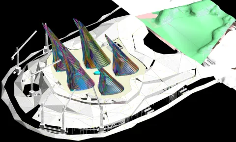 Zayed National Museum, feather-tower BIM model coordinated by JES