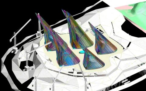 Landmark coordination, complex geometry, bespoke facade panels and one-off steel connections resolved to fabrication tolerance
