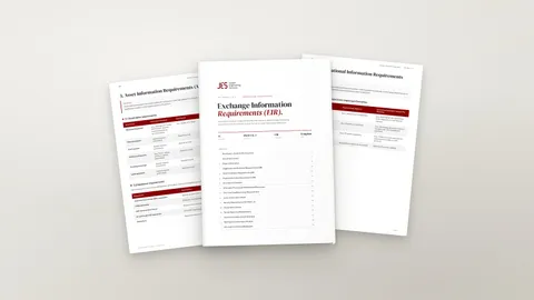 EIR template, cover with asset information and OIR pages